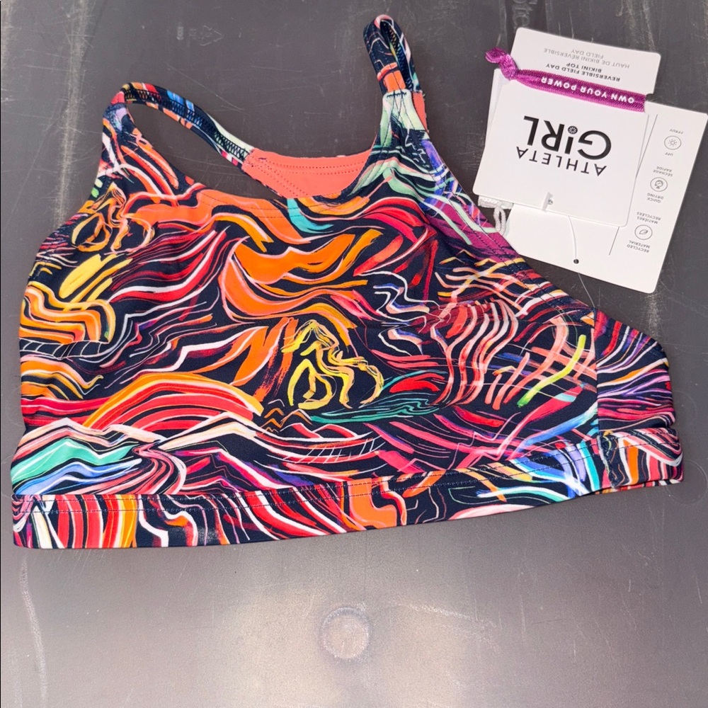 Athleta Multicolor Swirl Sports Bra